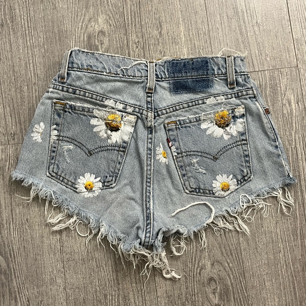 LF Furst of a Kind Limited Edition Levi’s Sunflower Denim Shorts